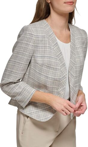 Tommy Hilfiger Women's Plaid Open Front Blazer in Saudi Arabia