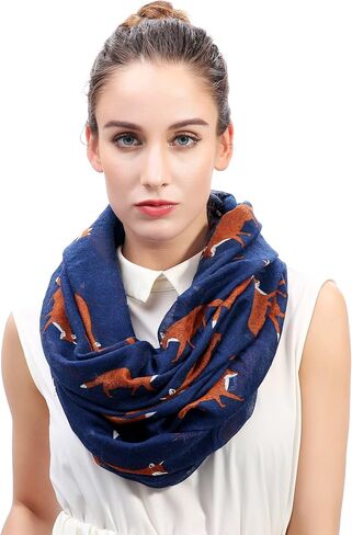 Lina & Lily Fox Animal Print Women's Infinity Scarf Lightweight in Saudi Arabia