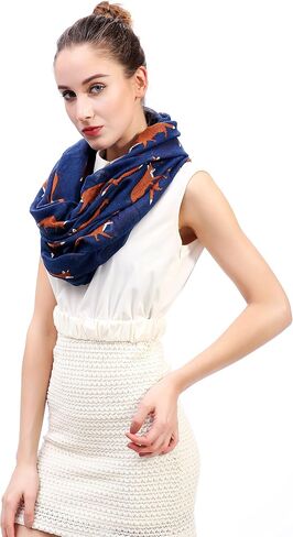 Lina & Lily Fox Animal Print Women's Infinity Scarf Lightweight in Saudi Arabia