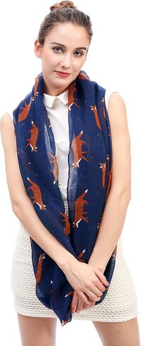 Lina & Lily Fox Animal Print Women's Infinity Scarf Lightweight in Saudi Arabia