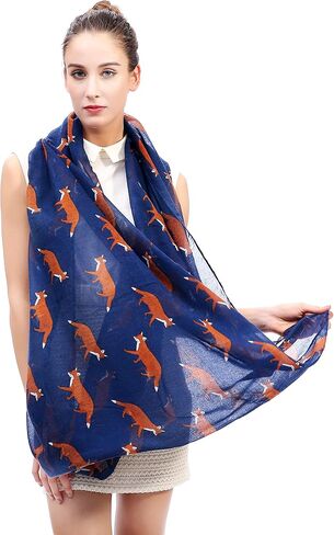 Lina & Lily Fox Animal Print Women's Infinity Scarf Lightweight in Saudi Arabia
