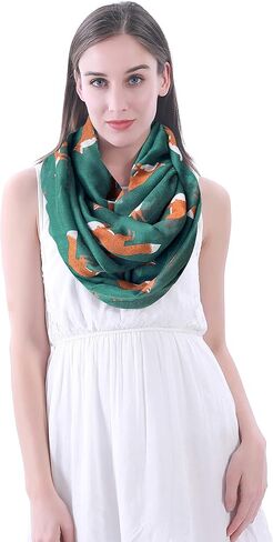 Lina & Lily Fox Animal Print Women's Infinity Scarf Lightweight in Saudi Arabia