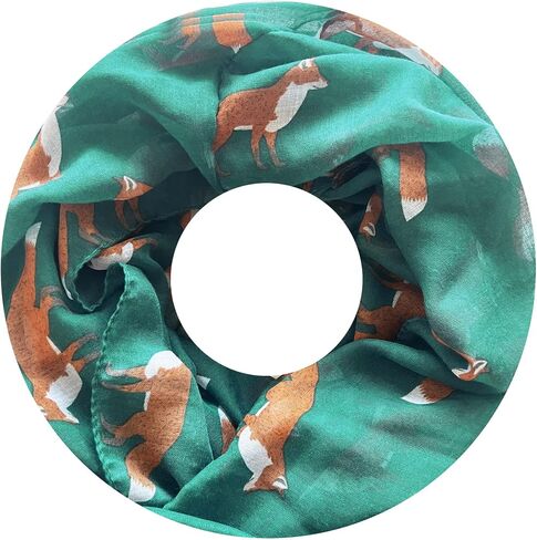 Lina & Lily Fox Animal Print Women's Infinity Scarf Lightweight in Saudi Arabia
