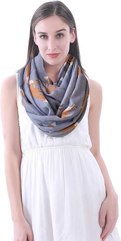 Lina & Lily Fox Animal Print Women's Infinity Scarf Lightweight in Saudi Arabia