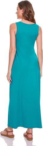 فستان TAIPOVE ماكسي بدون أكمام مع جيوب حمالة صدر على الرف للنساء، زلات كاملة، قمصان نوم طويلة للغاية، صيفية غير رسمية in Kuwait