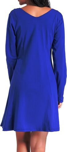 Chamllymers Women's Black Sleep Dress Long Sleeve Night Dress V Neck Cotton Sleepwear Nightgowns in Saudi Arabia