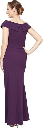 S.L. Fashions Women's Off Shoulder Side Embellished Portrait Collar Dress in Saudi Arabia