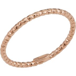 Kooljewelry خاتم متوسط ​​الطول من الذهب الأصفر والأبيض أو الوردي عيار 14 قيراط مقطوع بالألماس (1.5 مم)