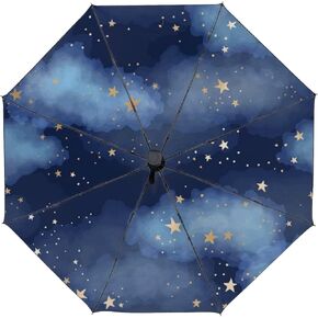 مظلة قابلة للطي لهاتف Galaxy خفيفة الوزن مقاومة للرياح ومناسبة للسفر، حماية تلقائية من الأشعة فوق البنفسجية، وغيوم النجوم للمطر وأشعة الشمس بلون أزرق داكن in Kuwait