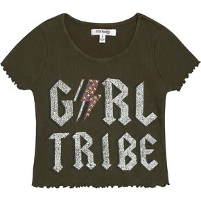Steve Madden Girls' Shirt - Casual Short Sleeve Fashion Logo T-Shirt for Girls - Kids' Graphic Tee - Youth Top (4-16)