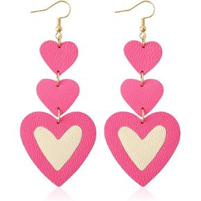 KINIVA Heart Earrings for Women,Trendy Heart Dangle Drop Earrings for Party Prom,Christmas Valentines Jewelry Gifts for Her