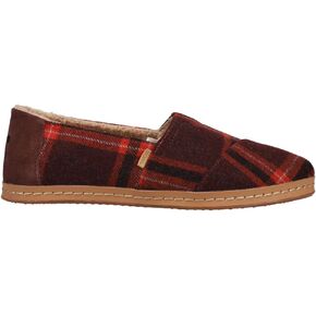 TOMS Womens Alpargata Plaid Leather Wrap Slip On Flats Casual - Red in Kuwait