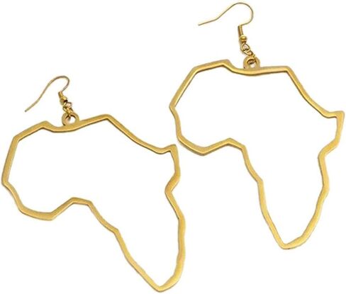Fashion Gold Africa Map Hollow Out Drop Dangle Earrings for Girls Women's Minimalist Design Earrings in Saudi Arabia