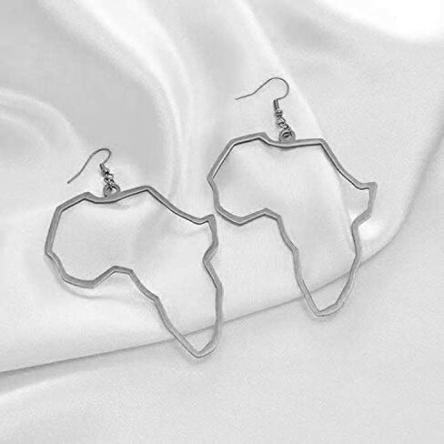 Fashion Gold Africa Map Hollow Out Drop Dangle Earrings for Girls Women's Minimalist Design Earrings in Saudi Arabia