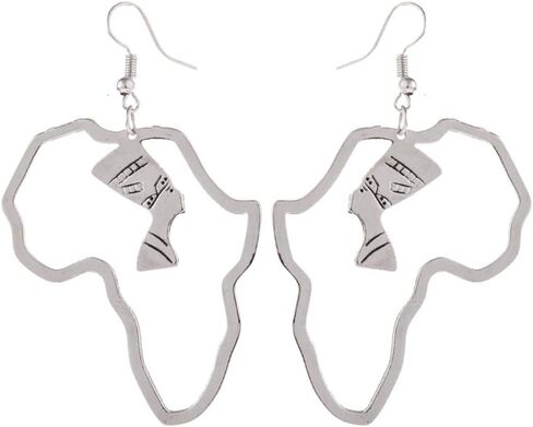 Fashion Gold Africa Map Hollow Out Drop Dangle Earrings for Girls Women's Minimalist Design Earrings in Saudi Arabia