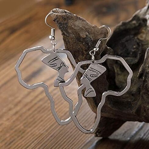 Fashion Gold Africa Map Hollow Out Drop Dangle Earrings for Girls Women's Minimalist Design Earrings in Saudi Arabia