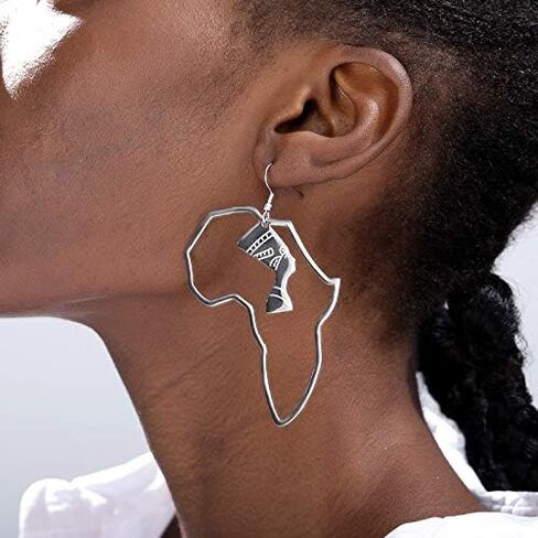 Fashion Gold Africa Map Hollow Out Drop Dangle Earrings for Girls Women's Minimalist Design Earrings in Saudi Arabia