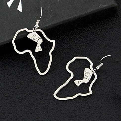 Fashion Gold Africa Map Hollow Out Drop Dangle Earrings for Girls Women's Minimalist Design Earrings in Saudi Arabia