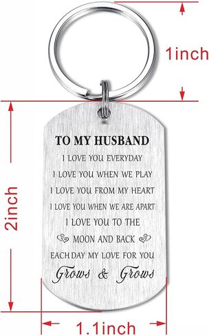Resdink to My Husband Christmas Gifts from Wife, I Love You Gifts for Husband Men Him, Cufe Keychain for Husband, Meaningful Anniversary Birthday Gifts for Husband Valentines Present Ideas in Saudi Arabia