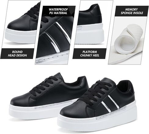 Jeossy Women's 8028 Platform Fashion Sneaker,Casual Lace Up Shoes with Arch Support in Saudi Arabia