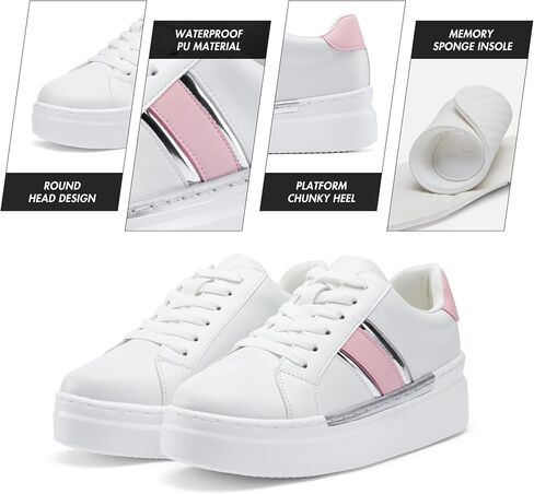Jeossy Women's 8028 Platform Fashion Sneaker,Casual Lace Up Shoes with Arch Support in Saudi Arabia