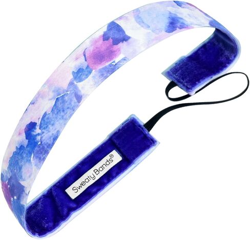 عصابة رأس حريمي والفتيات من Sweaty Bands - رباط شعر تمرين مبطن بالقطيفة غير قابل للانزلاق - لون أرجواني هادئ in Saudi Arabia