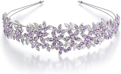 EVER FAITH Wedding Austrian Crystal Hair Accessory for Women, Birdal Flower Cluster Hair Band for Bride BRidesmaid Clear Gold-Tone in Saudi Arabia