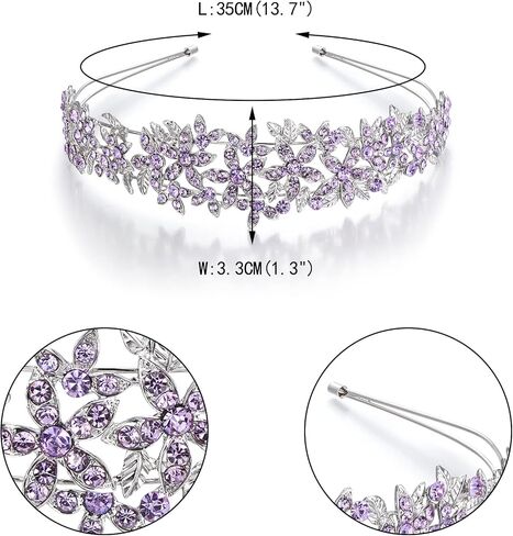 EVER FAITH Wedding Austrian Crystal Hair Accessory for Women, Birdal Flower Cluster Hair Band for Bride BRidesmaid Clear Gold-Tone in Saudi Arabia