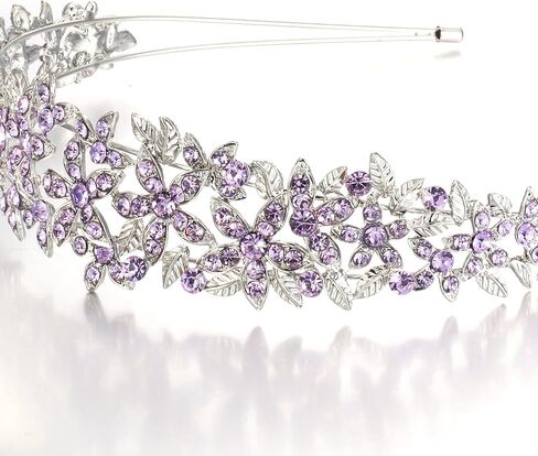 EVER FAITH Wedding Austrian Crystal Hair Accessory for Women, Birdal Flower Cluster Hair Band for Bride BRidesmaid Clear Gold-Tone in Saudi Arabia