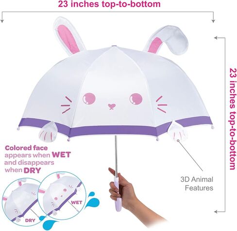 مظلة أطفال من أدورا تعمل بالماء. مظلة ماجيك ريفيل للمطر مقاس 66 سم - يظهر وجه بي برايت باني في المطر! in Kuwait