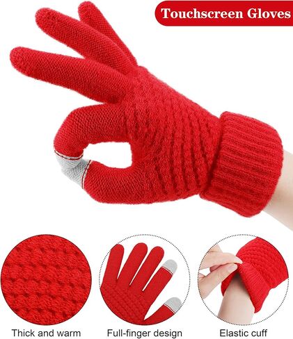 Motarto Winter Warm Set Knitted Beanie, Scarf, Touchscreen Gloves, Warm Cover Cold Weather Gear for Men and Women in Kuwait