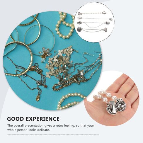 KALLORY 4pcs Vintage Sweater Shawl Chain Clips Retro Cardigan Clips Collar Chain Clips Shirt Dresses Brooch Clips for Women Girls in Saudi Arabia