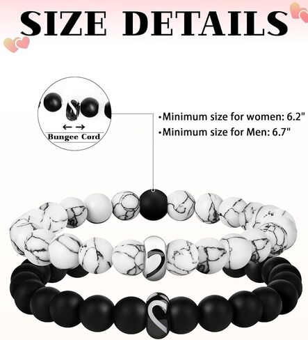 أساور زوجين متطابقة من UNIGIFTIME هدايا لصديقها وصديقتها وزوجها وخطيبها ورفيق روحها في عيد الميلاد والذكرى السنوية وأعياد الميلاد وأعياد الميلاد وعيد الحب in Kuwait