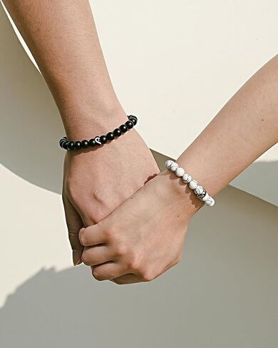 أساور زوجين متطابقة من UNIGIFTIME هدايا لصديقها وصديقتها وزوجها وخطيبها ورفيق روحها في عيد الميلاد والذكرى السنوية وأعياد الميلاد وأعياد الميلاد وعيد الحب in Kuwait