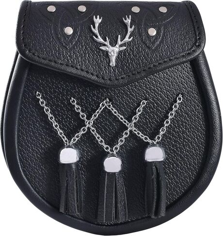 CLOUD KILT" Sporran Kilt For Men Premium Leather Quality Traditional Scottish Kilt With Chain Belt Kilt Accessories For Men in Saudi Arabia
