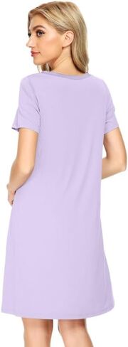 BambooBud Women's Bamboo Viscose Nightgowns Soft Sleep Shirts Lightweight Gowns Short Sleeve Pajama Dress S-XXL in Saudi Arabia