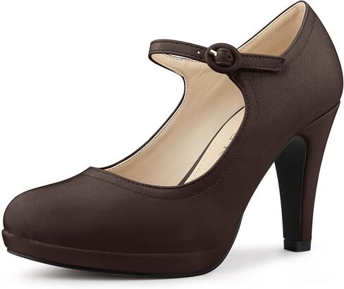 Allegra K Women's Platform Round Toe Ankle Strap Mary Jane Shoes Pump Stiletto Heel Pumps in Saudi Arabia