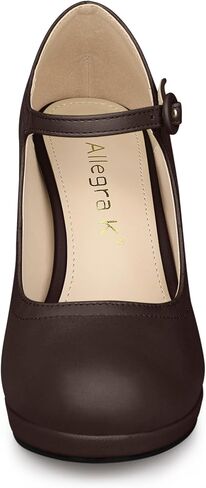 Allegra K Women's Platform Round Toe Ankle Strap Mary Jane Shoes Pump Stiletto Heel Pumps in Saudi Arabia