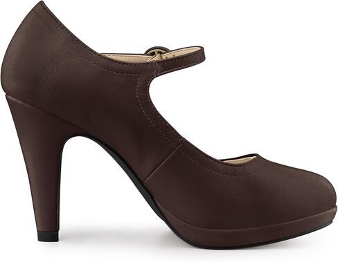 Allegra K Women's Platform Round Toe Ankle Strap Mary Jane Shoes Pump Stiletto Heel Pumps in Saudi Arabia