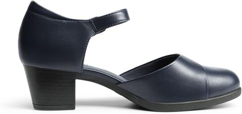 DREAM PAIRS فستان نسائي مريح بكعب منخفض حذاء بكعب مستدير مغلق من الأمام حذاء برباط عند الكاحل مكتنز للعمل in Kuwait
