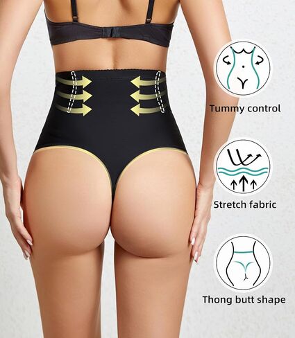 Huvgim Shapewear Tummy Control Thong for Womens, High Waist Shaping Underwear Body Shaper Panties Girdle in Saudi Arabia