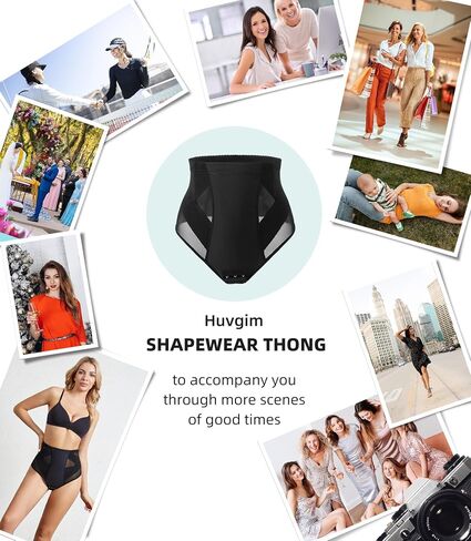 Huvgim Shapewear Tummy Control Thong for Womens, High Waist Shaping Underwear Body Shaper Panties Girdle in Saudi Arabia