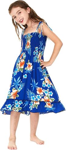 Girl Hawaiian Elastic Top Strap Dress in Pink Sunset in Saudi Arabia