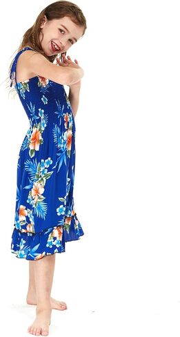 Girl Hawaiian Elastic Top Strap Dress in Pink Sunset in Saudi Arabia