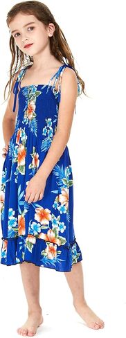 Girl Hawaiian Elastic Top Strap Dress in Pink Sunset in Saudi Arabia