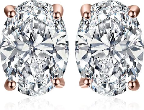 JewelryPalace أقراط بيضاوية الشكل 2 قيراط مويسانيتي سوليتير للنساء، 925 الفضة الاسترليني 14 قيراط أقراط مطلية بالذهب لها، أقراط ألماس مقلدة كلاسيكية VVS D-F in Kuwait