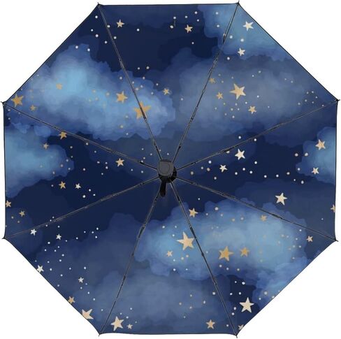 مظلة قابلة للطي لهاتف Galaxy خفيفة الوزن مقاومة للرياح ومناسبة للسفر، حماية تلقائية من الأشعة فوق البنفسجية، وغيوم النجوم للمطر وأشعة الشمس بلون أزرق داكن in Kuwait