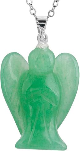 TUMBEELLUWA Guardian Angel Handmade Carved Healing Stone Crystal Pendant with Free Metal Alloy Chain in Saudi Arabia