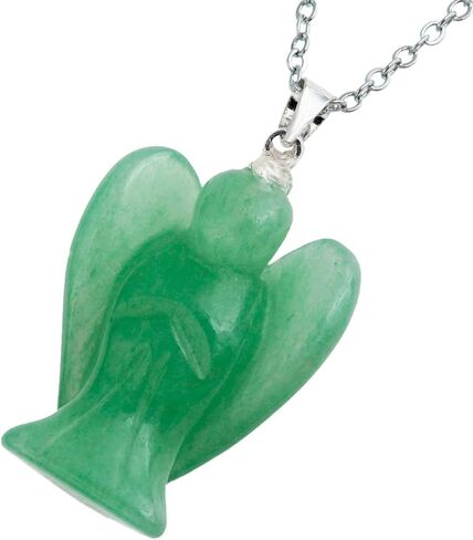 TUMBEELLUWA Guardian Angel Handmade Carved Healing Stone Crystal Pendant with Free Metal Alloy Chain in Saudi Arabia
