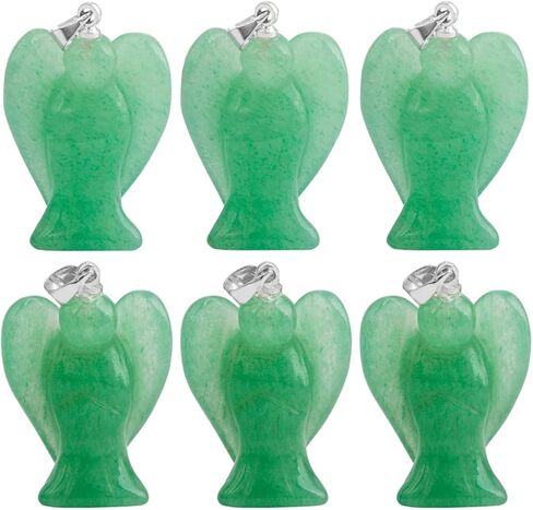 TUMBEELLUWA Guardian Angel Handmade Carved Healing Stone Crystal Pendant with Free Metal Alloy Chain in Saudi Arabia